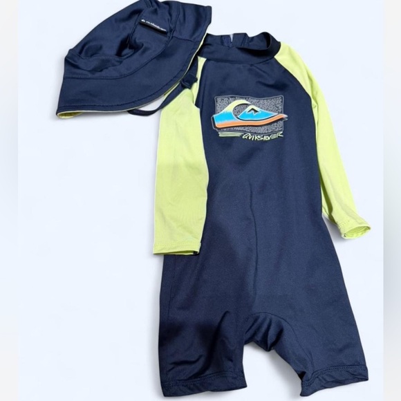 Quiksilver Other - Quiksilver Baby Navy and Green Swim Set